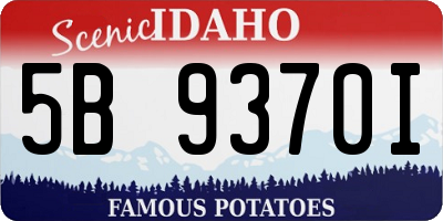 ID license plate 5B9370I