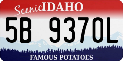 ID license plate 5B9370L