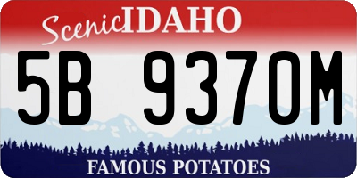 ID license plate 5B9370M