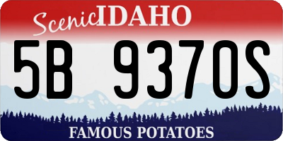 ID license plate 5B9370S