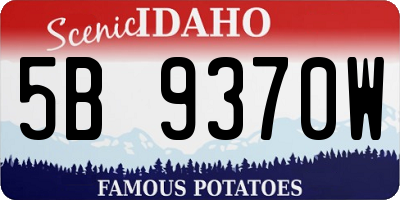 ID license plate 5B9370W