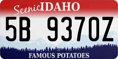 ID license plate 5B9370Z