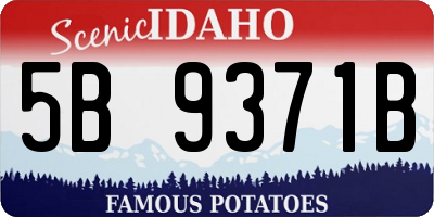 ID license plate 5B9371B