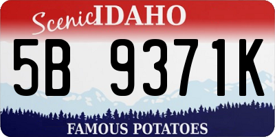 ID license plate 5B9371K