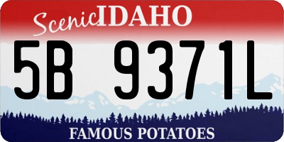 ID license plate 5B9371L