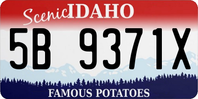 ID license plate 5B9371X