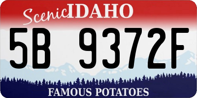 ID license plate 5B9372F