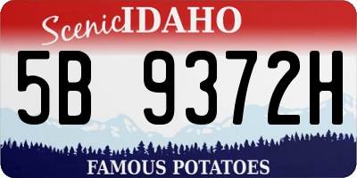 ID license plate 5B9372H
