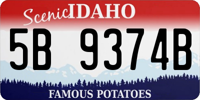 ID license plate 5B9374B