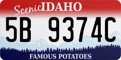 ID license plate 5B9374C