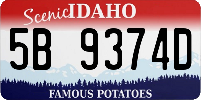 ID license plate 5B9374D