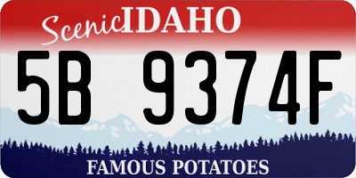 ID license plate 5B9374F