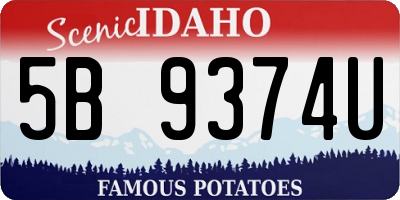 ID license plate 5B9374U