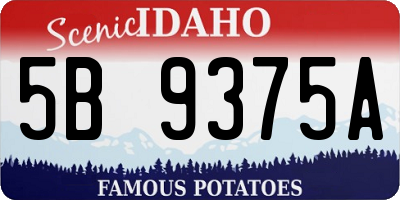 ID license plate 5B9375A