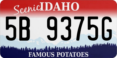 ID license plate 5B9375G