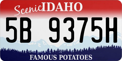ID license plate 5B9375H