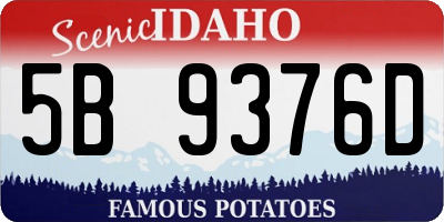ID license plate 5B9376D
