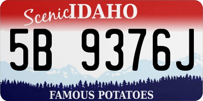 ID license plate 5B9376J