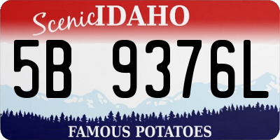 ID license plate 5B9376L