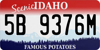 ID license plate 5B9376M