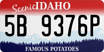 ID license plate 5B9376P
