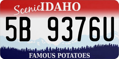 ID license plate 5B9376U