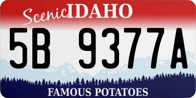 ID license plate 5B9377A