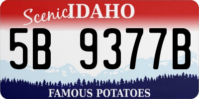 ID license plate 5B9377B