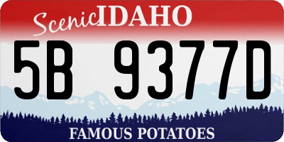 ID license plate 5B9377D