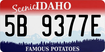ID license plate 5B9377E