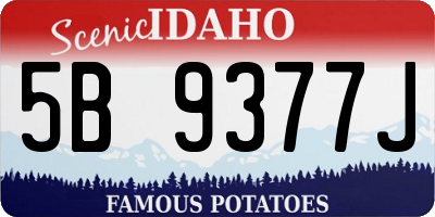 ID license plate 5B9377J