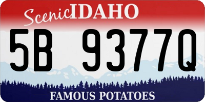 ID license plate 5B9377Q