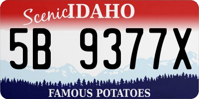 ID license plate 5B9377X