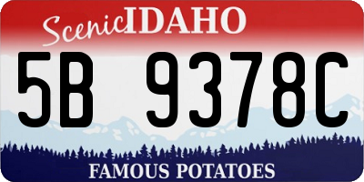 ID license plate 5B9378C