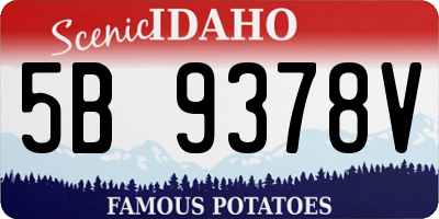ID license plate 5B9378V