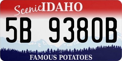 ID license plate 5B9380B
