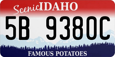 ID license plate 5B9380C