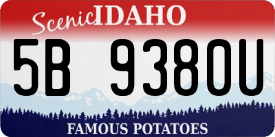 ID license plate 5B9380U