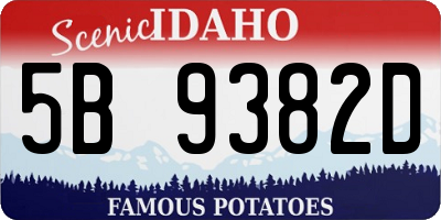 ID license plate 5B9382D