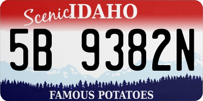 ID license plate 5B9382N