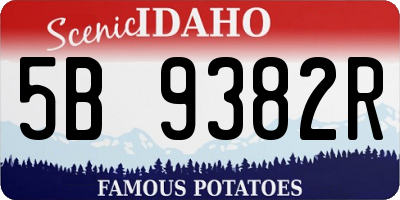ID license plate 5B9382R