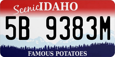 ID license plate 5B9383M