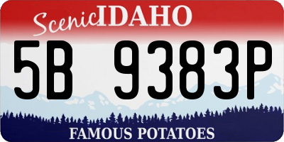 ID license plate 5B9383P