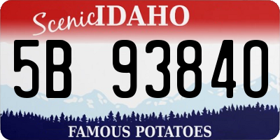 ID license plate 5B9384O