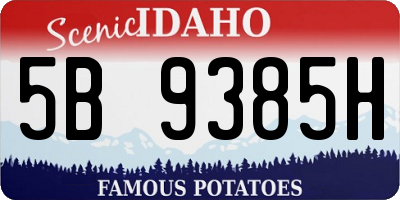 ID license plate 5B9385H