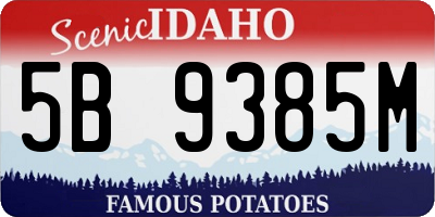 ID license plate 5B9385M