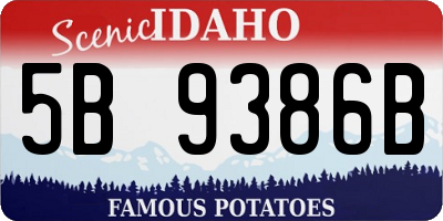 ID license plate 5B9386B