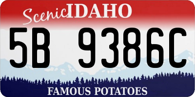 ID license plate 5B9386C