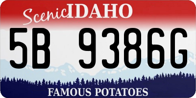 ID license plate 5B9386G