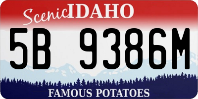 ID license plate 5B9386M